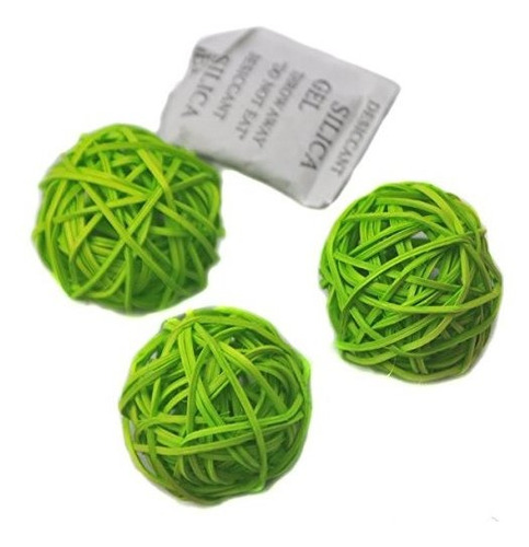 Bolas De Rattan Para Decoración (6 Unidades, Ø 8 Cm, Verde)