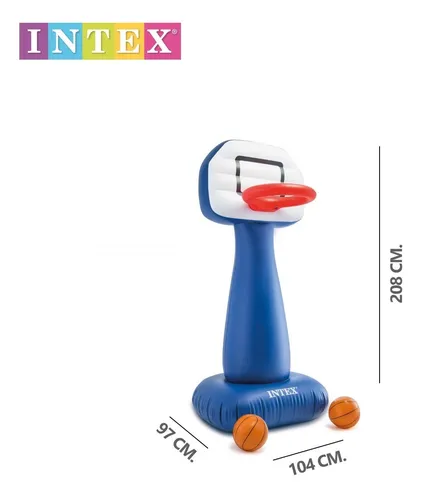 Aro Basquet Inflable Intex Con Pelotas + Inflador Grande