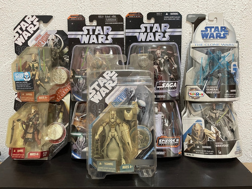 Lote De 9 Fig General Grievous 3.75 ( Saga, Tlc, 30 Th, Cw )