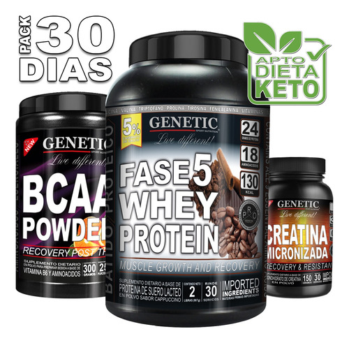 Aumento Muscular Sostenido Proteína F5 Creatina Bcaa Genetic