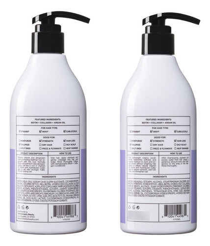 Set Champú Y Acondicionador Biotina Con Aceite De Argán Y