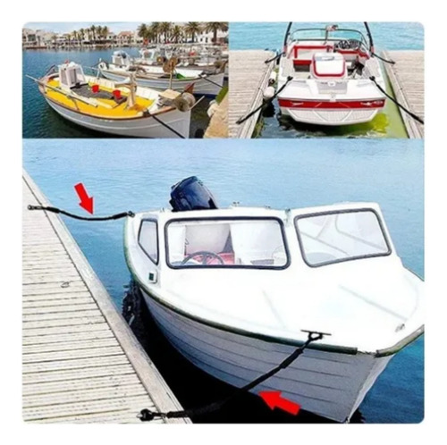 Amarra Elástica Com Mosquetão Jet Ski Barco Kaiake 1,2m Preto