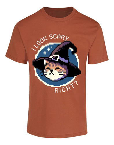 Playera Gatito Brujo Pixelart Gato Halloween Cat Pixel Cool