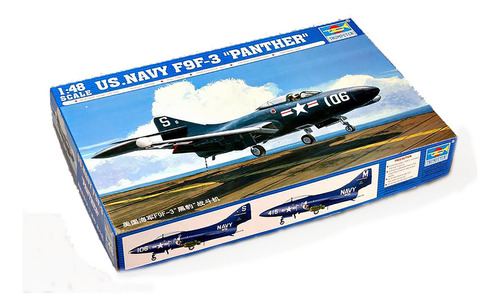 Us.navy F9f-3 Panther 1/48 Kit De Montar Trumpeter 02834