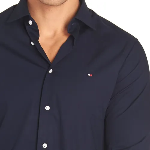 Camisa azul marino tommy hilfiger hotsell