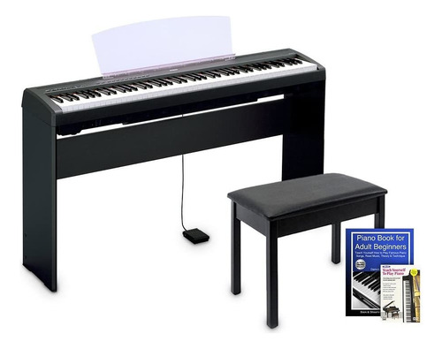 Yamaha P45 Piano Digital Educación Bundle, Negro Con Accesor