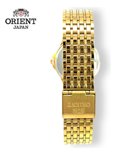 Reloj Orient Cuarzo De Dama Aub61001w0 Metal Dorado 20 Mm
