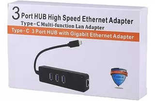 Adaptador Usb Tipo C A Rj45 Usb Lan Ethernet + Hub 3 Puertos
