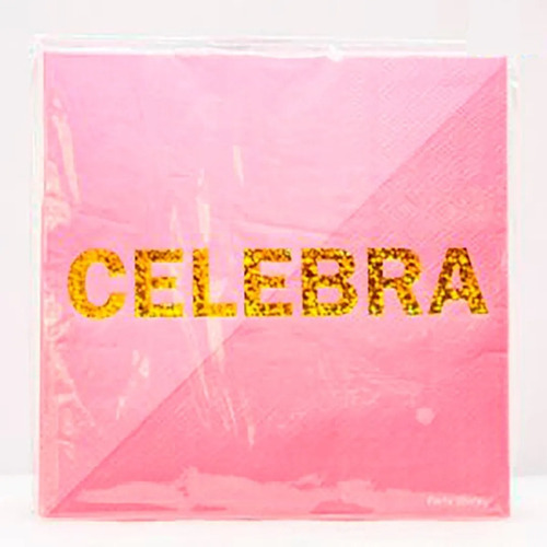 Servilletas Celebra Rosa Dorado X 12 Unidades