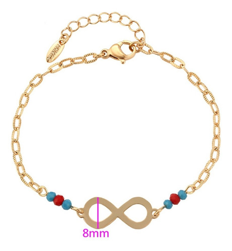 Pulsera Infinito Oro 18k Lam Labrada Diamantada Colores 