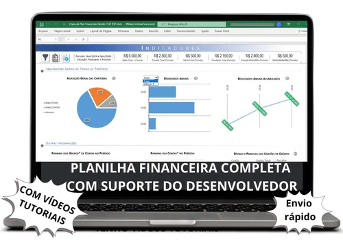 comprar Planilha Excel Financeira Completa  Com Dashboard Gráficos!