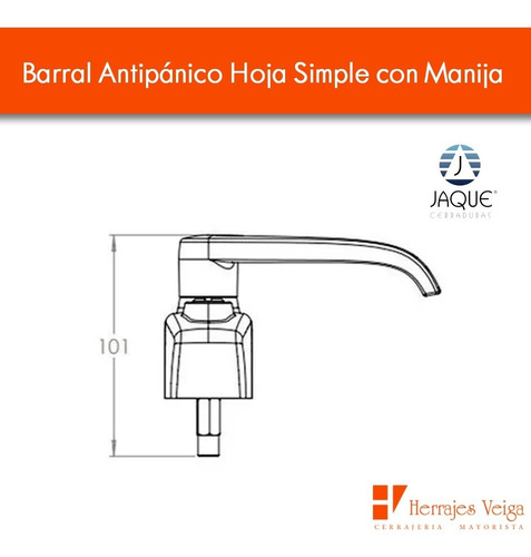 Imagen 6 de 10 de Barral Antipánico Jaque Puerta Hoja Simple Llave Manija