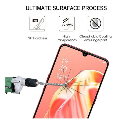 Oppo A91 9h Superficie Dureza 2.5d Pegamento Completo