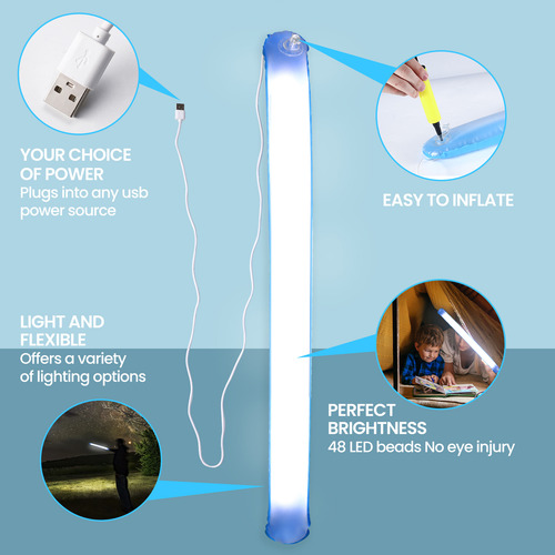 Luz Led Iatable Para Acampar: Lámpara Portátil Usb Para Tien