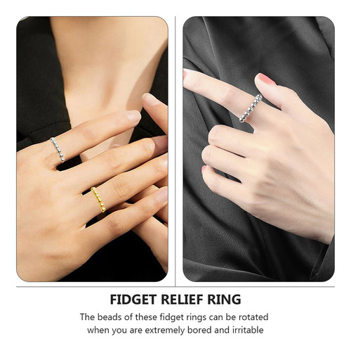 Anillo Antiestrés Y Ansiedad De Acero Inoxidable, 3 Unidades