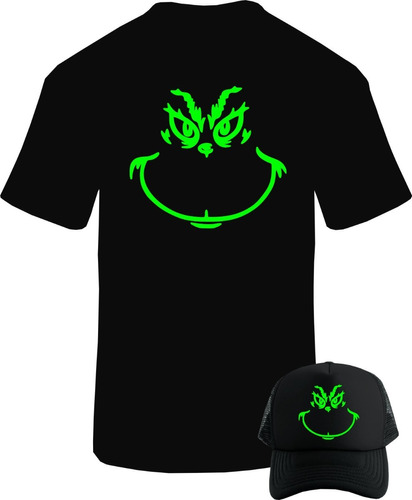 Grinch Navidad Camiseta Obsequio Gorra Trucker Combo