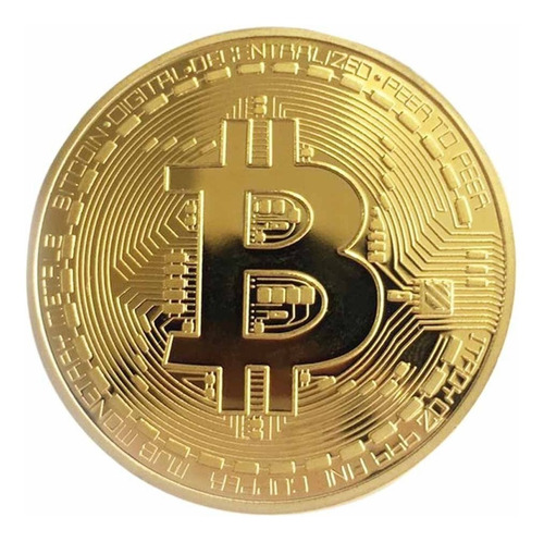 Bitcoin Moneda Metal Dorado Regalo Souvenir Cripto Moneda 