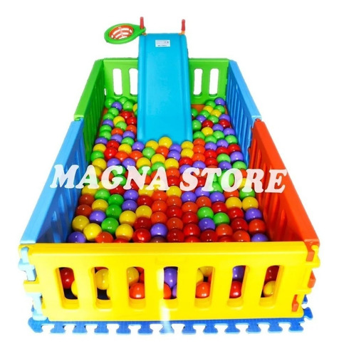 Imagen 4 de 10 de Corralito Corral Pelotero + Tobogan Piso Pelotas 2x1mt Vegui