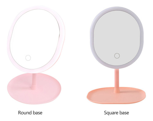 Espejo De Maquillaje Recargable Con Lámpara Para Dormitorios