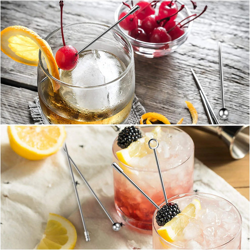 Palillos De Cócteles Para Aperitivos, De Acero Inoxidable, P