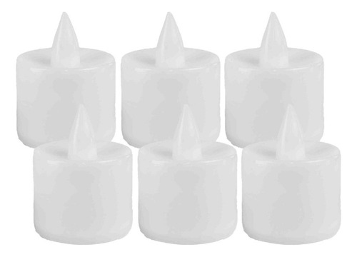 Velas Led Con Pila X6u Souvenir Deco Cálida Blanca Color