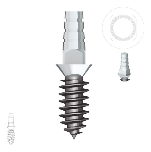 Implante Dental Monoblock. Pilar Bola Y Recto. Insumos Maac