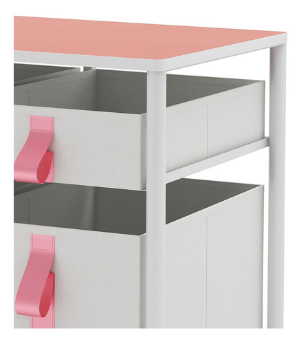 Cómoda De Acero Con 6 Cajones Para Ropa Y Juguetes Color Rosa
