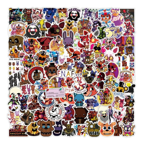  Five Nights At Freddy 100 Calcomanias Stickers Contra Agua 