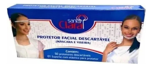 Protetor Facial Descartável Santa Clara Mascara 50un Cor Transparente