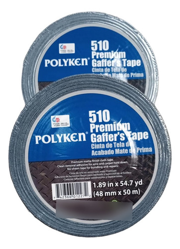 2 Cintas De Tela Polyken Gaffer 510 Premium Negra