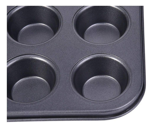 Molde For 12 Cupcakes En Acero Al Carbono Con Antiadherente