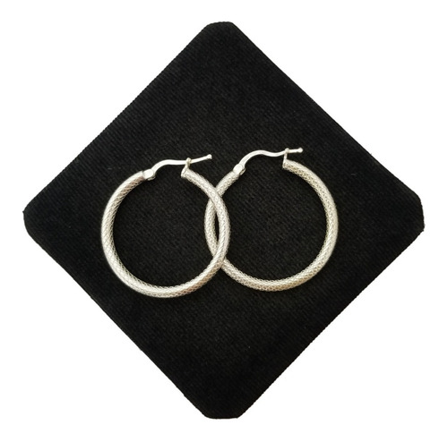 Argollas Para Mujer Clásicas Texturadas Joya Plata925