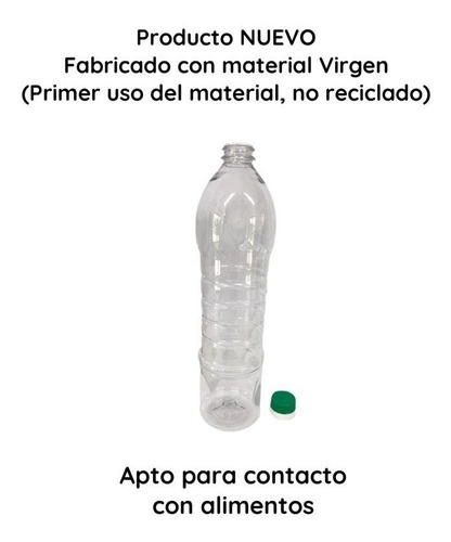 Imagen 7 de 10 de Envases Plasticos 900 Cc Pet Cristal Tapa Presion X 160 Un.