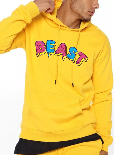 Polera Mr Beast Youtuber Hoodie Unisex Polera Capucha Yellow