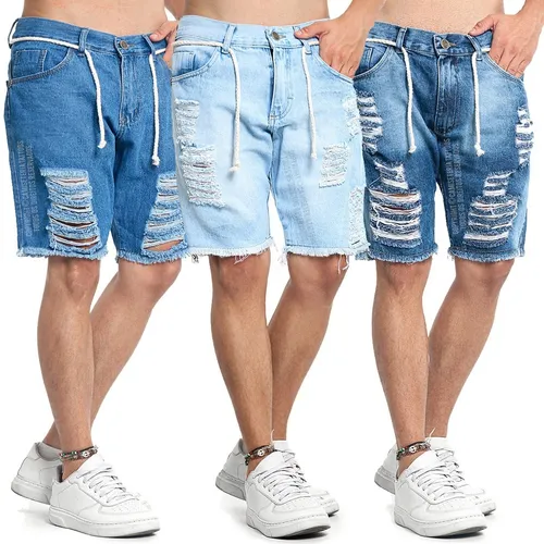 Bermudas jeans masculinas baratas 2025