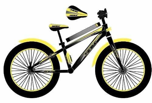 Imagen 2 de 2 de Mountain bike infantil SBK Cycles Hunter R20 7v freno disco mecánico color negro/rojo