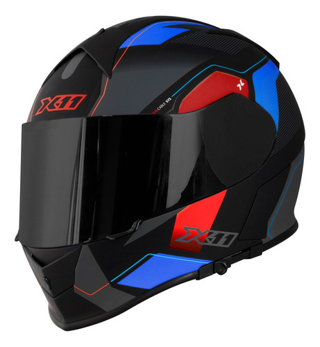 Capacete X11 Revo Pro Eleven Sv Fosco C/viseira Extra Cor Vermelho/ Azul Fosco - Flagger Tamanho Do Capacete 60