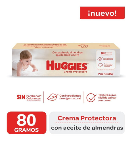 Huggies Crema Protectora Con Aceite De Almendras X 80 Gr