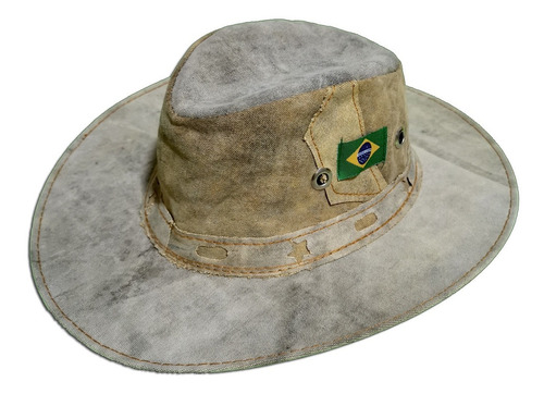 Imagem 4 de 5 de Chapéu Em Lona Reciclada Com Etiqueta Brasil Aba Alma Arame