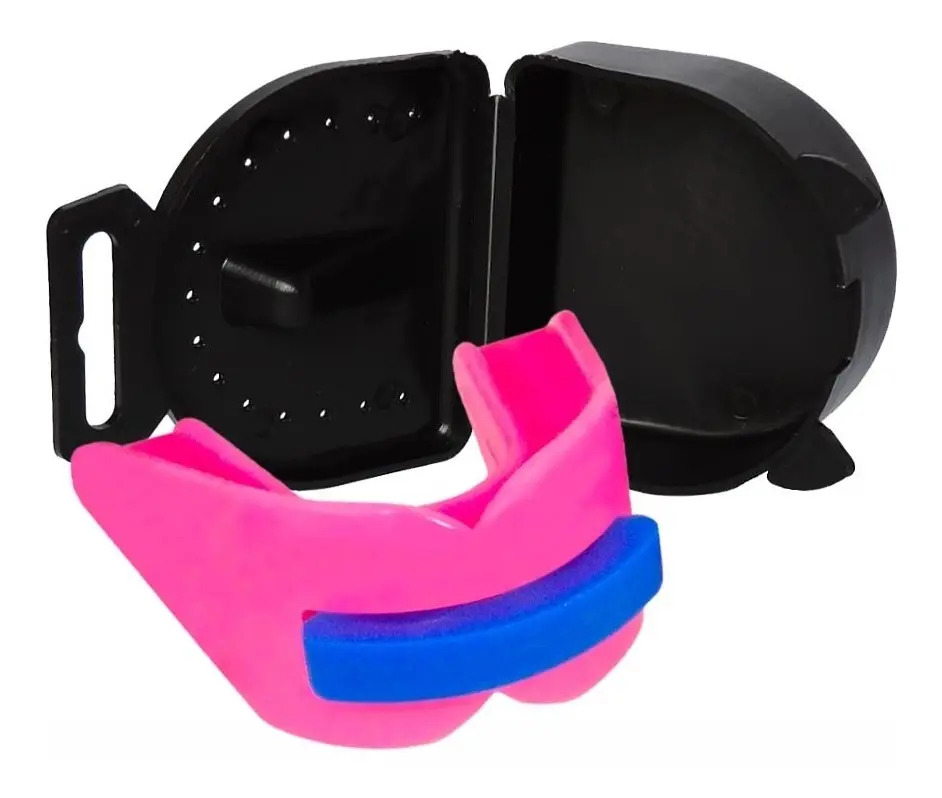 Protetor Bucal Duplo C/ Estojo (caixa) Muay Thai, Boxe, Mma Cor Rosa