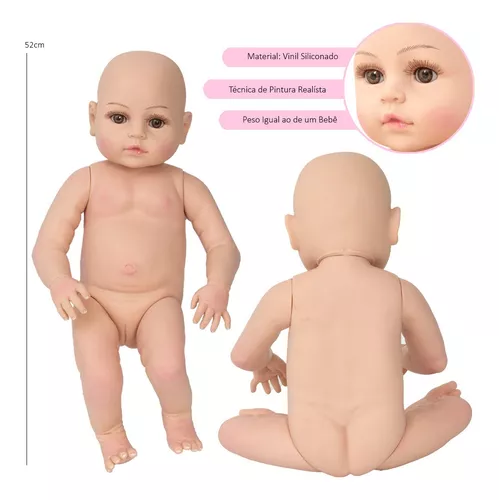 Bebê Reborn Silicone Abigail - Sonho de Menina - Bebê Boneca Reborn
