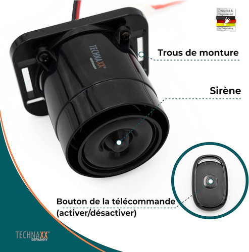 Sistema De Alarma Technaxx Para Coches, Furgonetas, Vehículo