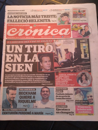 Diario Crónica 20 01 2015 Muerte Nisman 