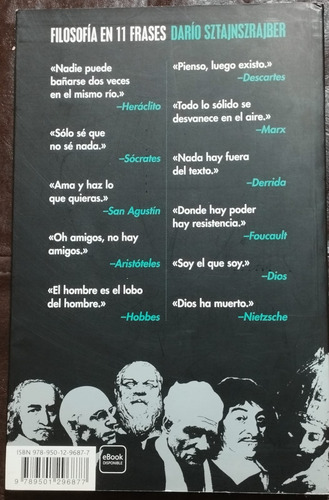Filosofía En 11 Frases Darío Sztajnszrajber Editorial Paidós (Usado)