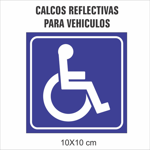 Calco Vinilo Reflectivo Cartel Discapacidad Vehículo Pack X2