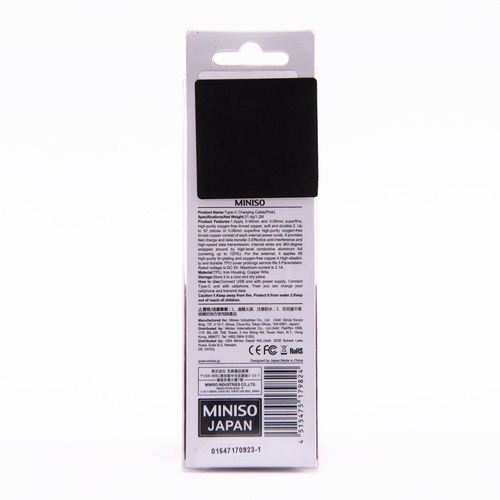 Cable Usb Cargador Carga Rapida Datos Miniso Tipo C Celular