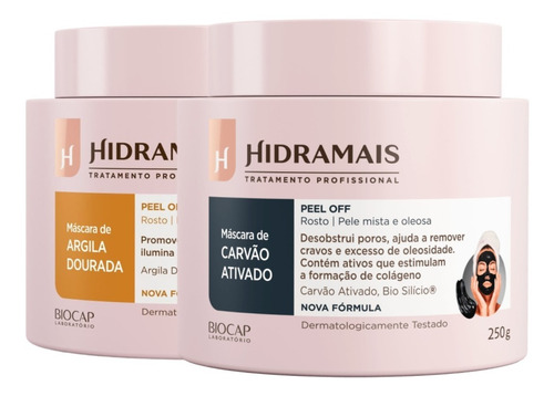 Másca Facial Carvão Ativado + Argila Dourada 250g Hidramais