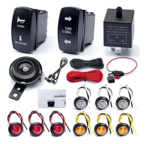 Kit De Señal De Giro Universal Atv/utv Con Interruptor Y Boc