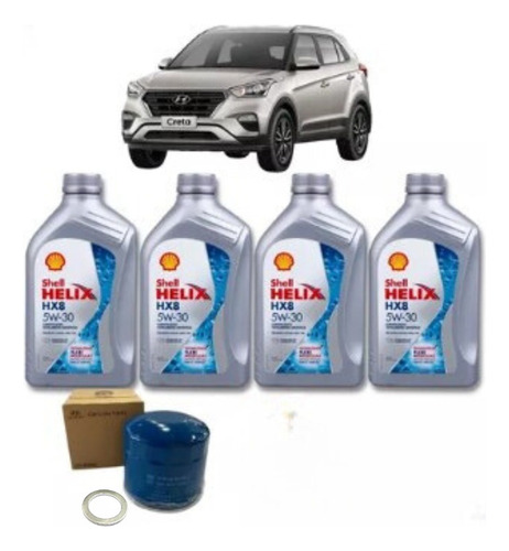 4l Óleo Shell Hx8 5w30 Api Sn + Filtro Óleo Original Hyundai