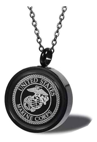 Collar De Urna Memorialu Black Marine Corps Para Cenizas, De